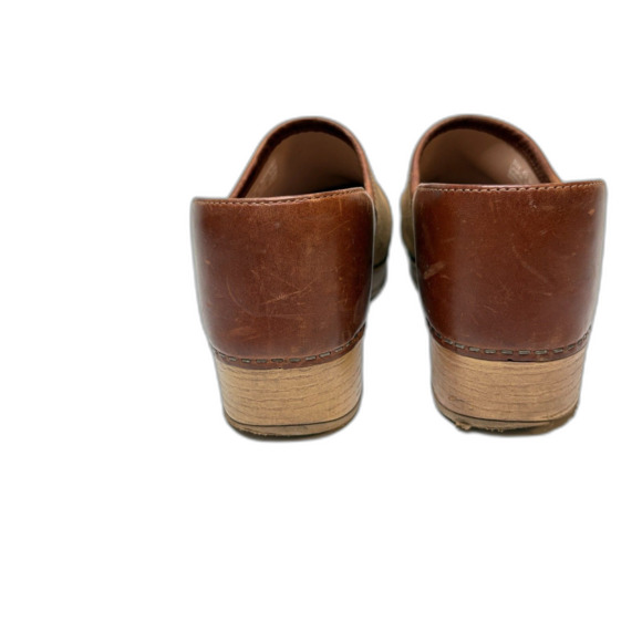 DANSKO Brenna Tan Brown Leather Suede Wood Clogs Boho Womens Size EU 40/ US 10 - Picture 4 of 7